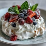 Pavlova with Fresh Berries Cream