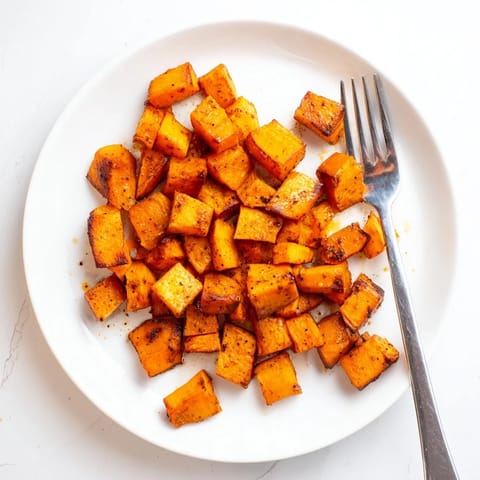 Caramelized Roasted Sweet Potatoes served as a vegan side dish with smoky paprika flavor.