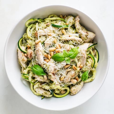 Pesto Zucchini Chicken Bowl