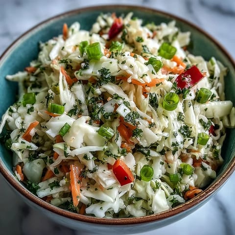 Sauerkraut Slaw served as a crunchy side dish next to grilled sausages on a vibrant dinner table.