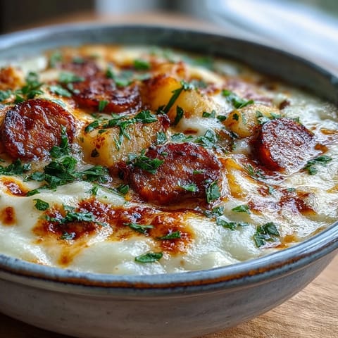 Potato, Leek and Chorizo Soup