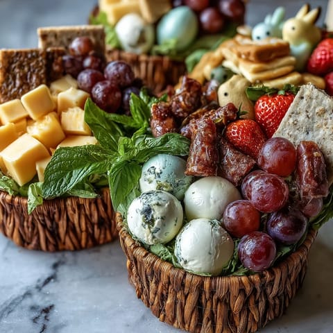 spring charcuterie easter basket