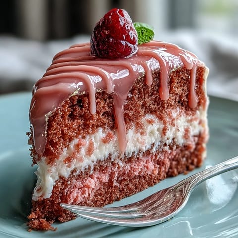 A beautiful Rosé Velvet Cake adorned with silky gold drip, perfect for celebrations.
