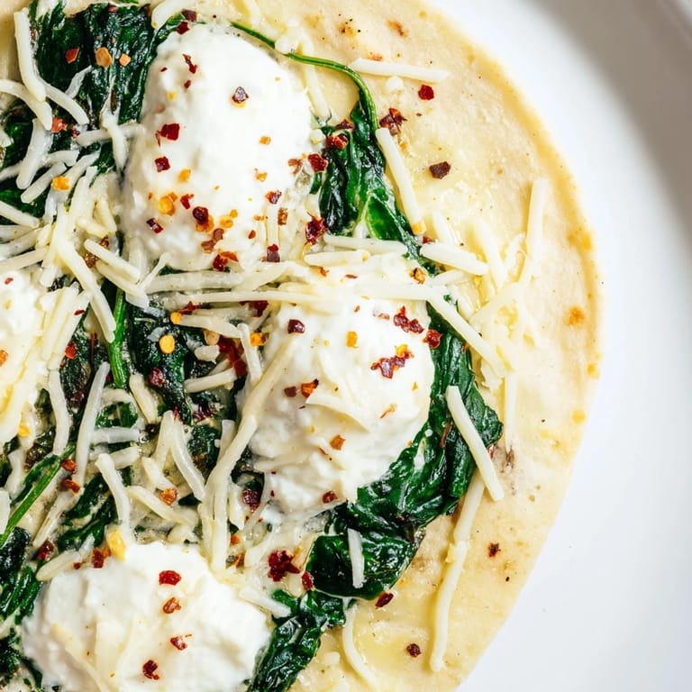 Ready to serve, this Spinach Ricotta Pizza features a golden edge and fresh herbs, paired with a glass of white wine.