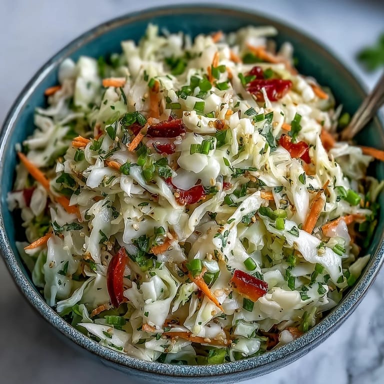 Chilled Sauerkraut Slaw with bright green onions and parsley, offering a probiotic-rich crunch for a healthy side.