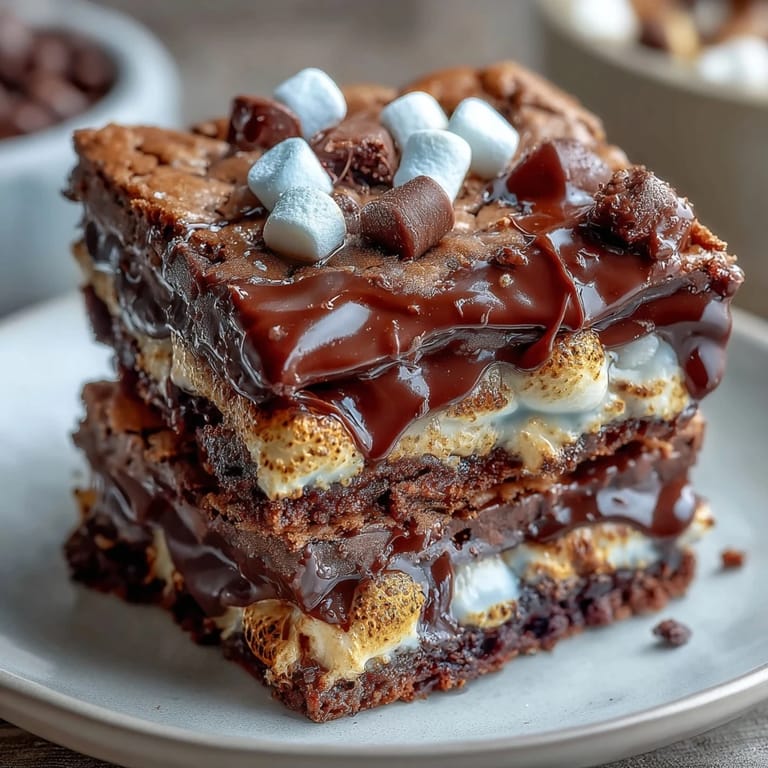 A patriotic smores dip with melted chocolate, golden marshmallows, and red, white, and blue candies, served warm with graham crackers.