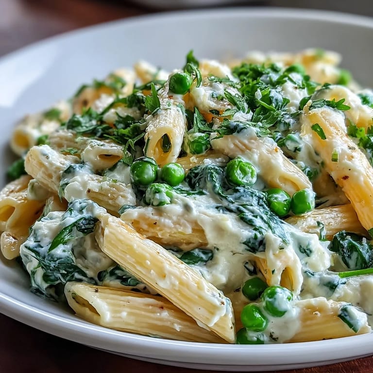 Visual of one-pot lemon ricotta pasta, a comforting, zesty dish with fresh greens.