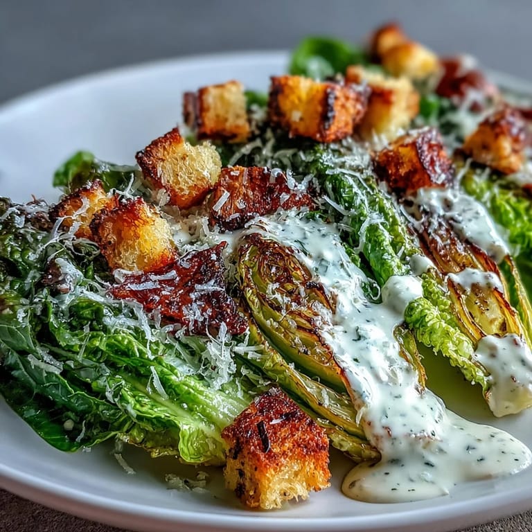 Vibrant charred romaine salad, a delicious modern twist on Caesar.