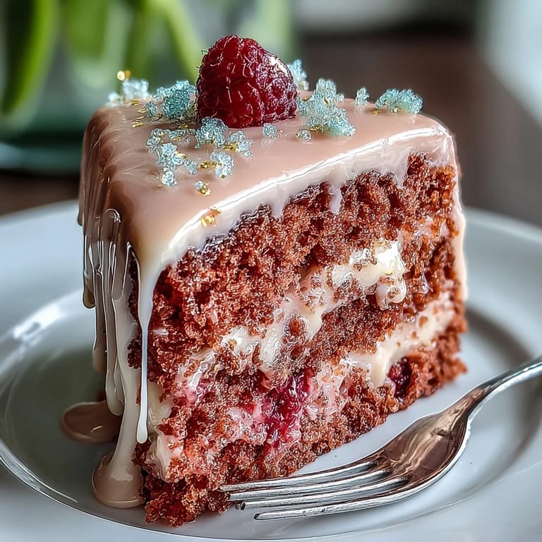Elegant Bridal Shower Rosé Velvet Cake with luscious cream cheese frosting and gold accents.