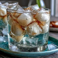 Lychee Agar Jelly Cubes in Sparkling Yuzu Water: translucent gems swimming in citrus bliss.